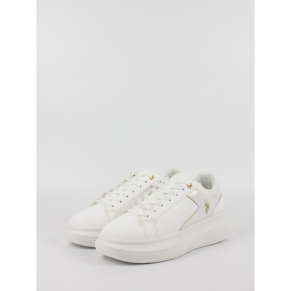 Γυναικείο Sneaker Us Polo Assn HELIS012-WHI-GOL01 Ασπρο Γυναικείο Sneaker Us Polo Assn HELIS012-WHI-GOL01 Ασπρο
