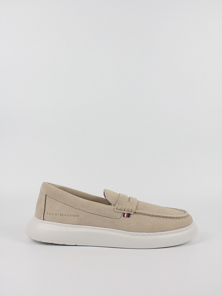 Ανδρικά Μοκασίνια Tommy Hilfiger Hybrid Loafer FM0FM04440-AEG Μπεζ