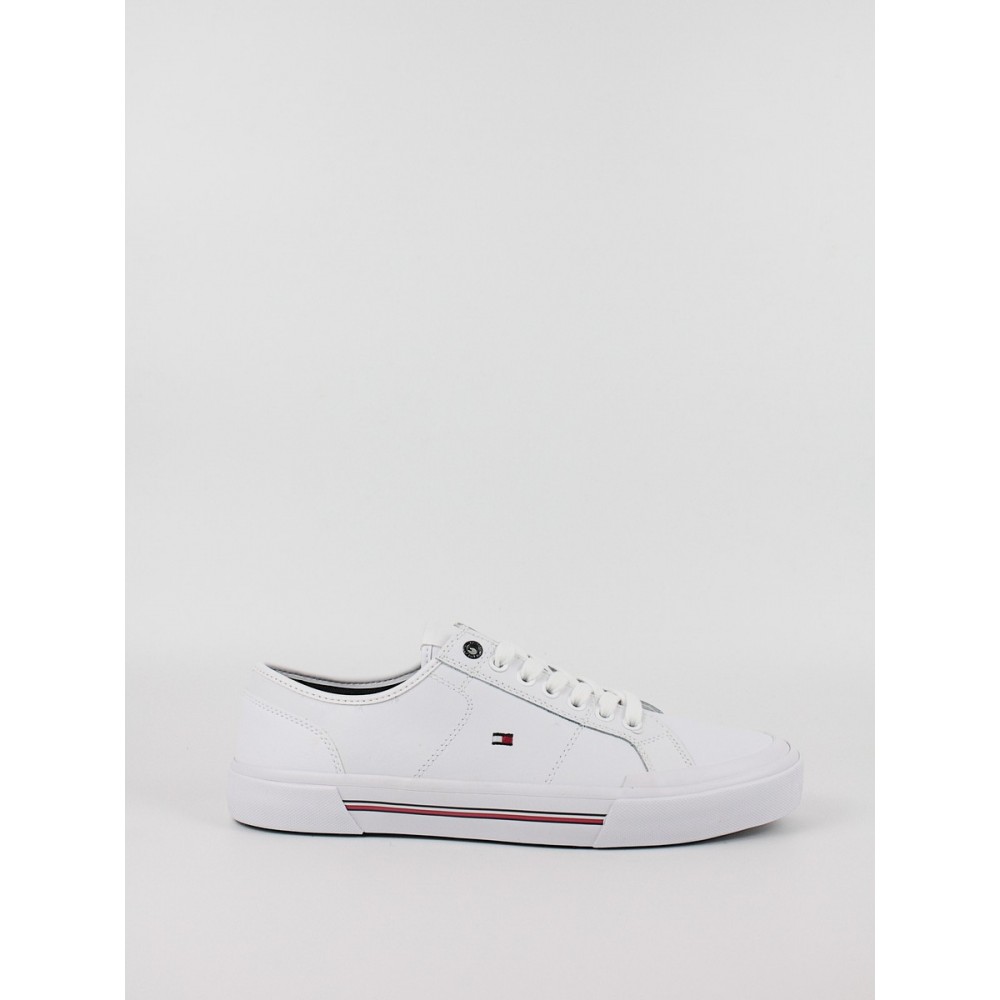 Ανδρικά Sneaker Tommy Hilfiger Core Corporate Vulc Leather FM0FM04561-YBS Ασπρο