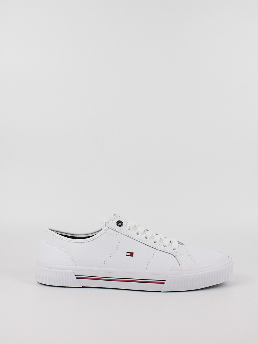 Ανδρικά Sneaker Tommy Hilfiger Core Corporate Vulc Leather FM0FM04561-YBS Ασπρο