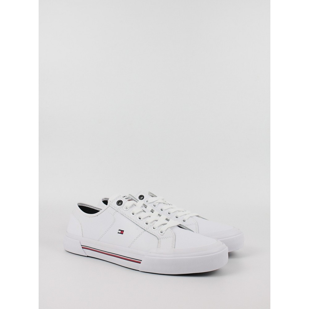 Ανδρικά Sneaker Tommy Hilfiger Core Corporate Vulc Leather FM0FM04561-YBS Ασπρο