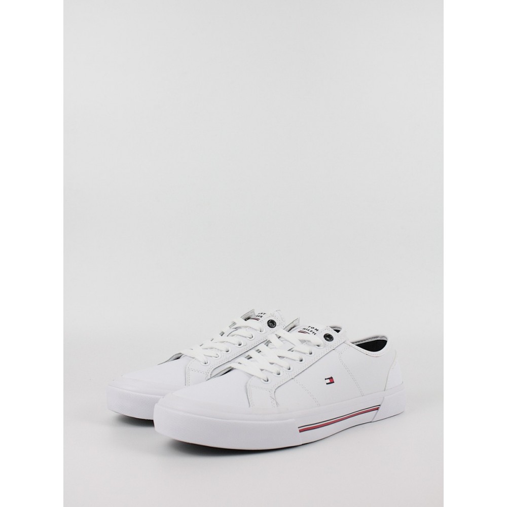 Ανδρικά Sneaker Tommy Hilfiger Core Corporate Vulc Leather FM0FM04561-YBS Ασπρο