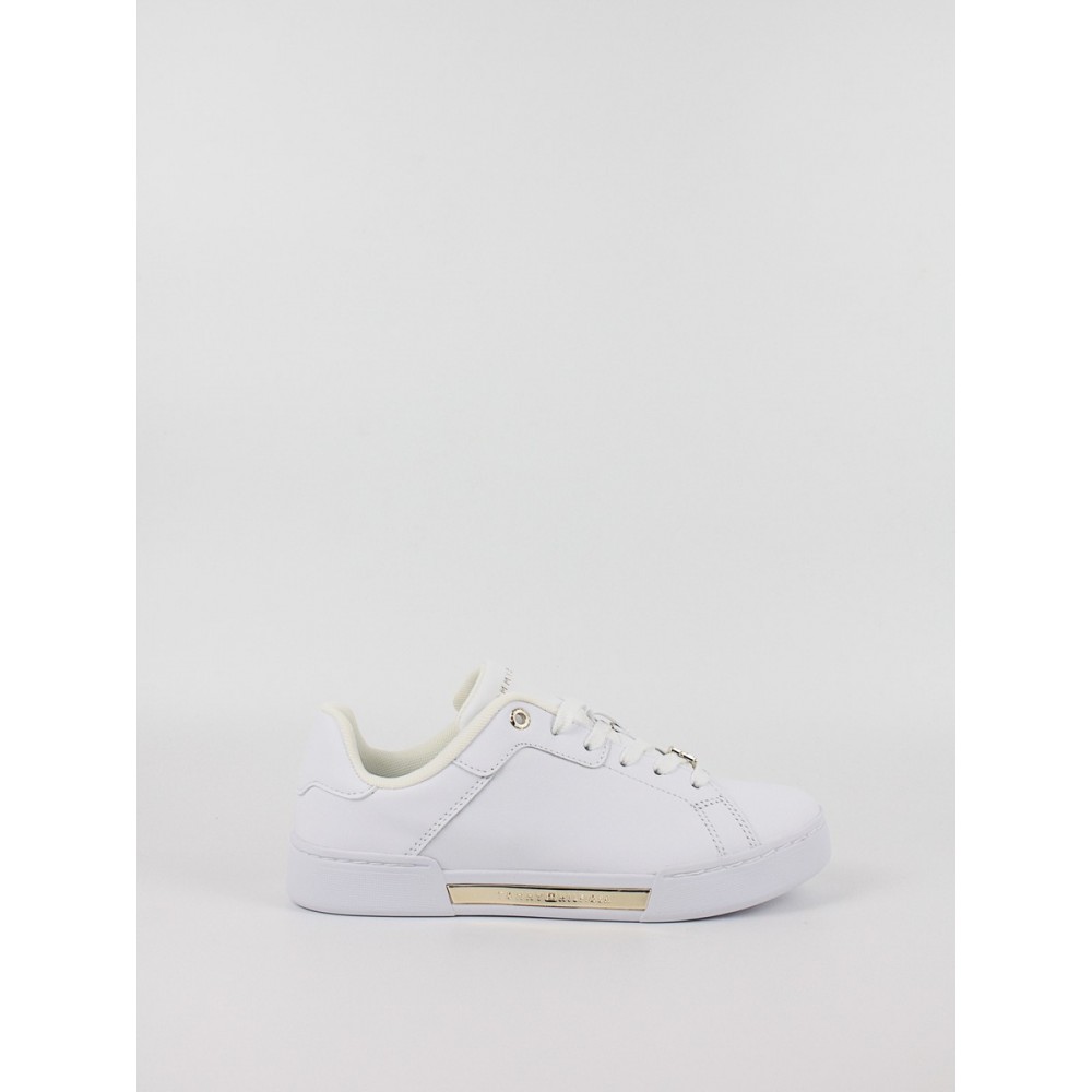 Women Sneaker Tommy Hilfiger Court Sneaker Golden Th FW0FW07116-YBS White