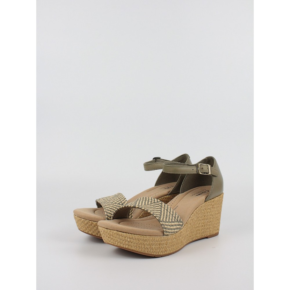 Women Platform Clarks Rose Easy 26171323 Olive