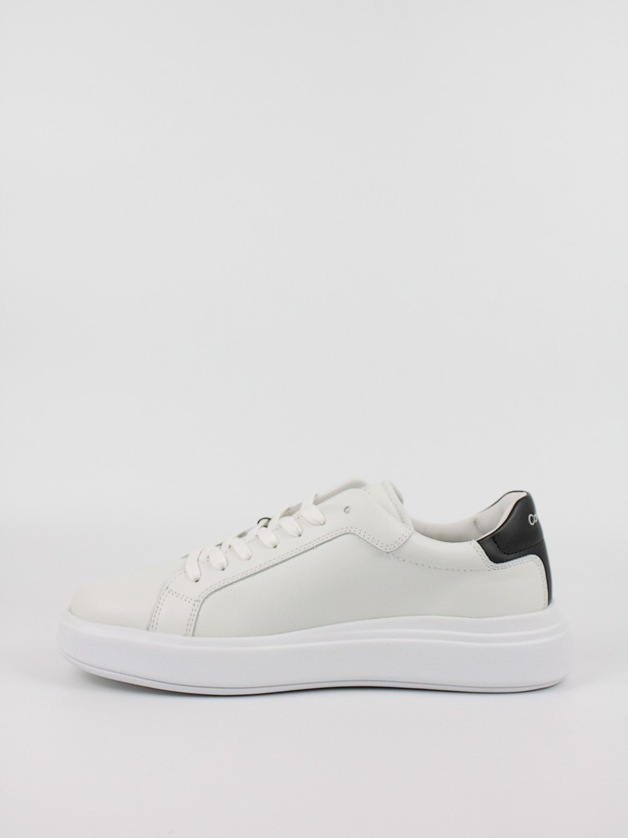 Men Sneaker Calvin KLein Low Top Lace Up Lth HM0HM01016-0Κ9 White