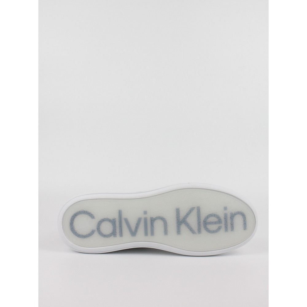Men Sneaker Calvin KLein Low Top Lace Up Lth HM0HM01016-0Κ9 White