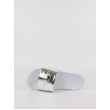 Women's Pool Slide Calvin KLein Slide Silver Monogram YW0YW00638-02W Silver