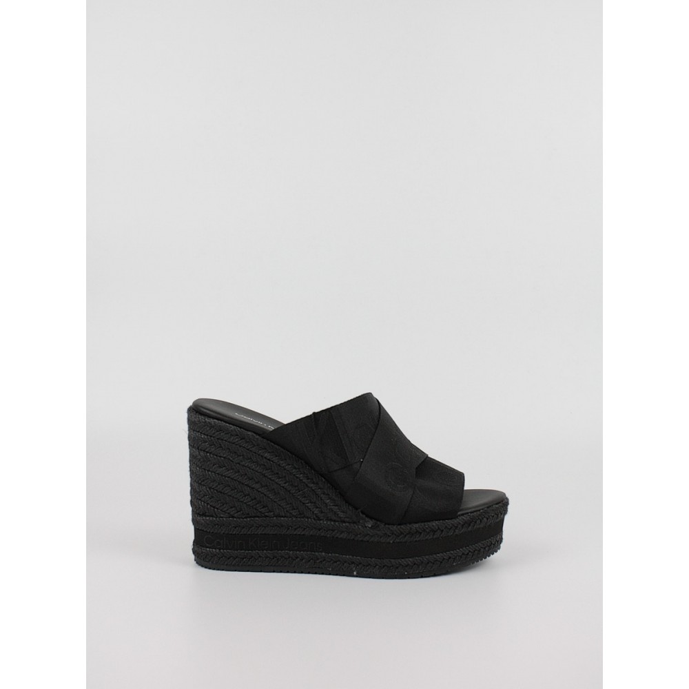 Γυναικεία Πλατφόρμα Calvin KLein Wedge Sandal Webbing YW0YW00961-BDS Μαύρο