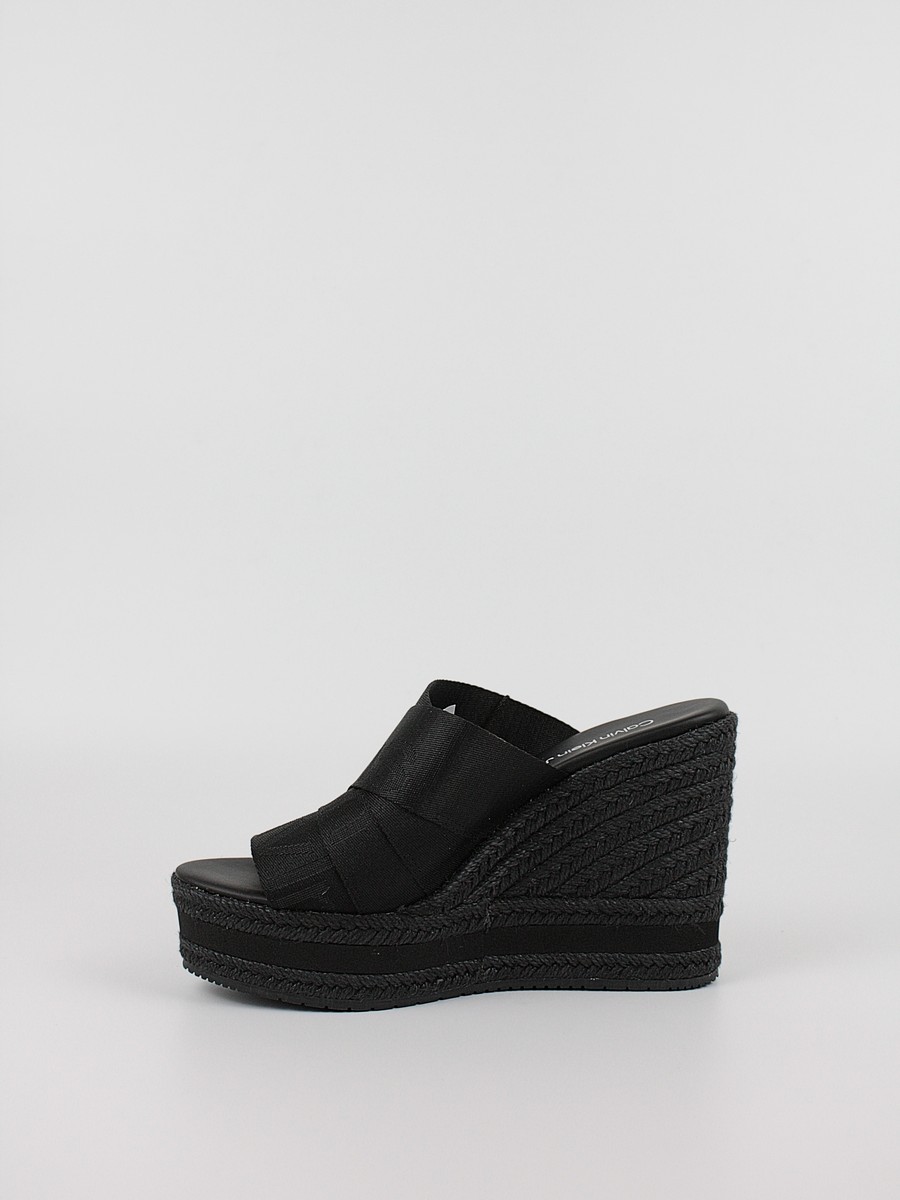 Γυναικεία Πλατφόρμα Calvin KLein Wedge Sandal Webbing YW0YW00961-BDS Μαύρο