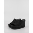 Women's Wedge Calvin KLein Wedge Sandal Webbing YW0YW00961-BDS Black