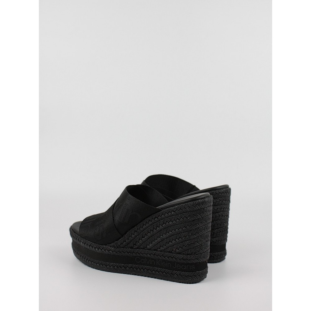 Γυναικεία Πλατφόρμα Calvin KLein Wedge Sandal Webbing YW0YW00961-BDS Μαύρο