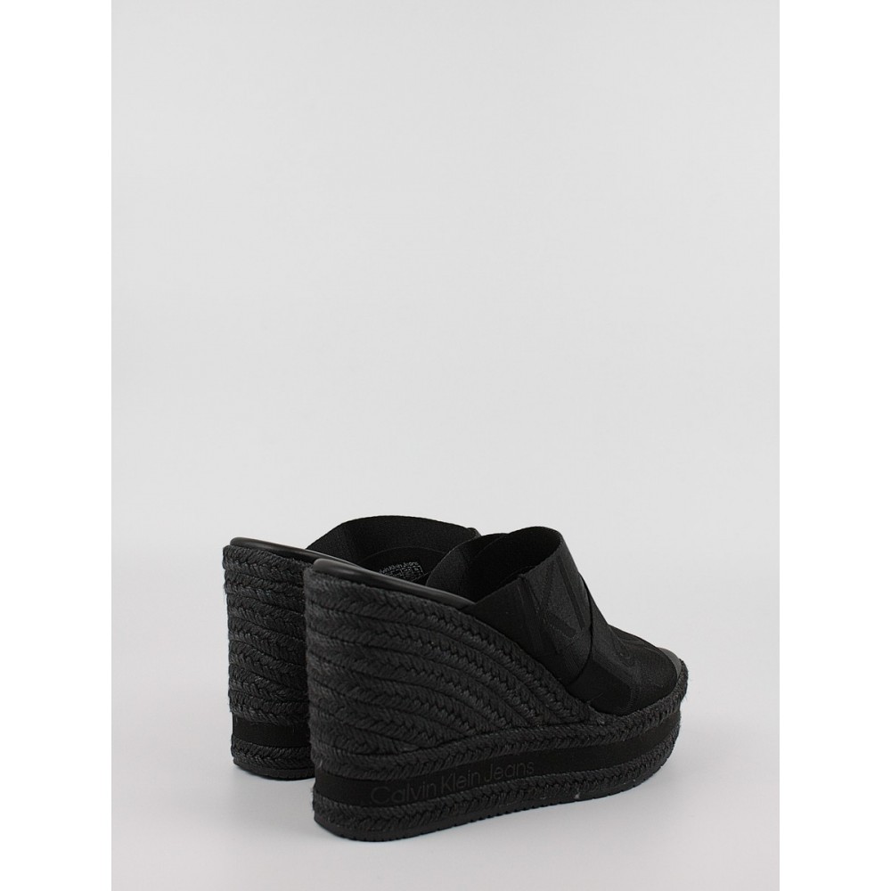 Γυναικεία Πλατφόρμα Calvin KLein Wedge Sandal Webbing YW0YW00961-BDS Μαύρο