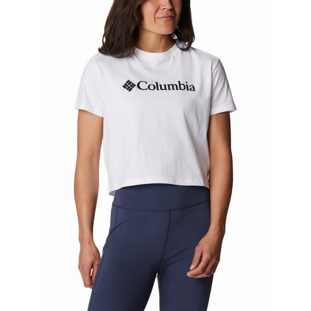 Γυναικεία Μπλούζα Columbia North Cascades Cropped Tee 1930051-101 Ασπρη