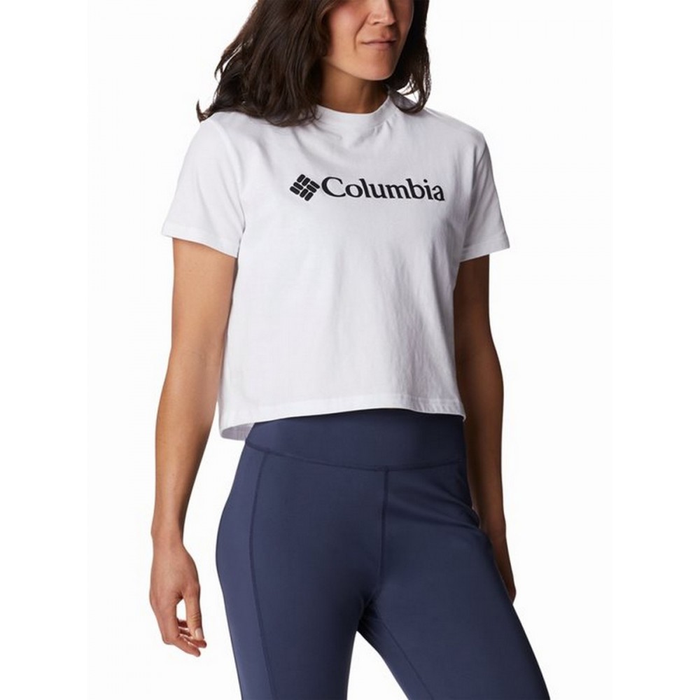 Women's Columbia North Cascades Cropped Tee 1930051-101 White