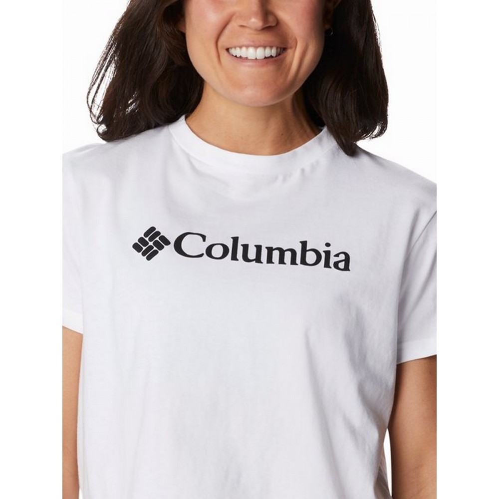 Γυναικεία Μπλούζα Columbia North Cascades Cropped Tee 1930051-101 Ασπρη