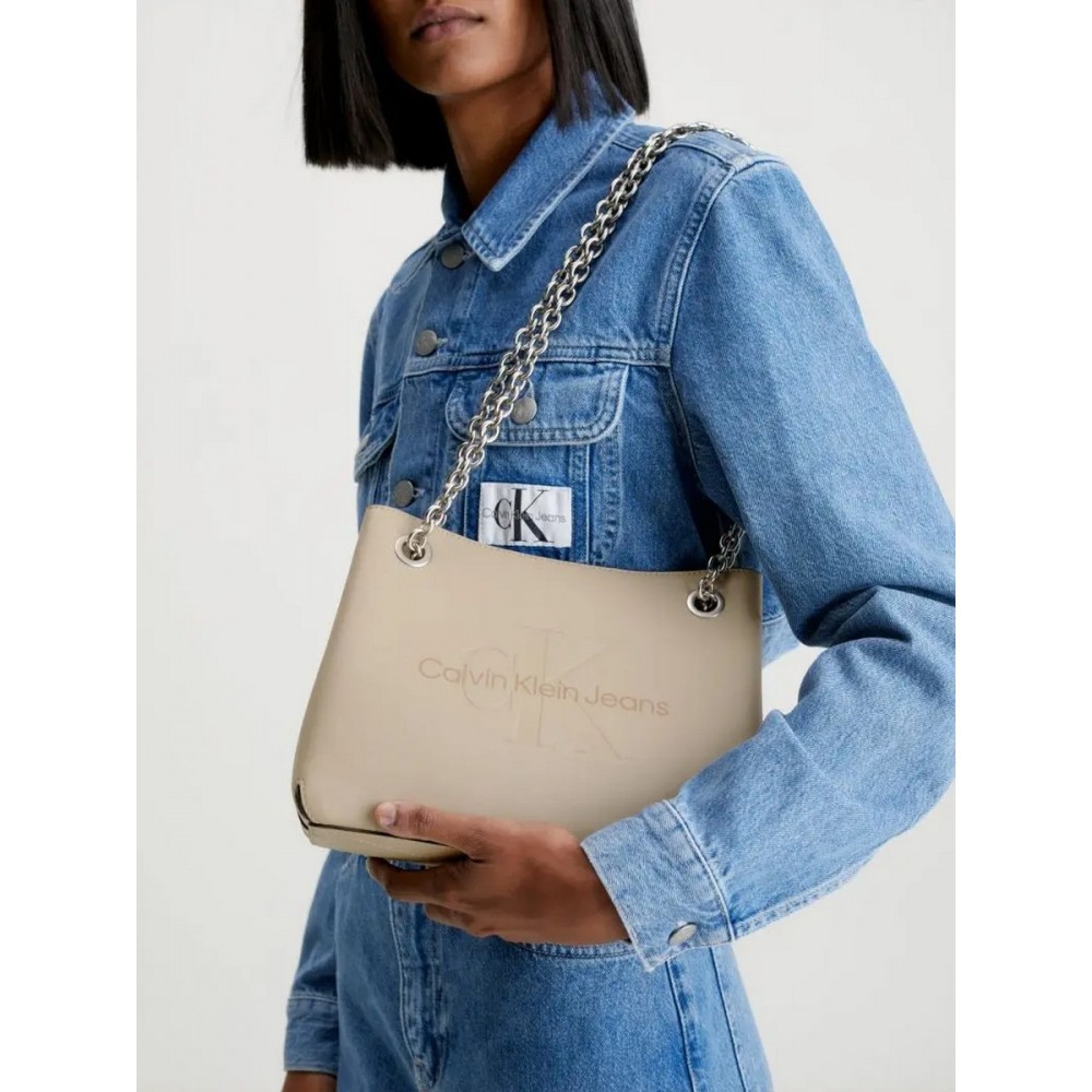 Γυναικεία Τσάντα Calvin Klein Shoulder Bag K60K607831-PBC Μπεζ