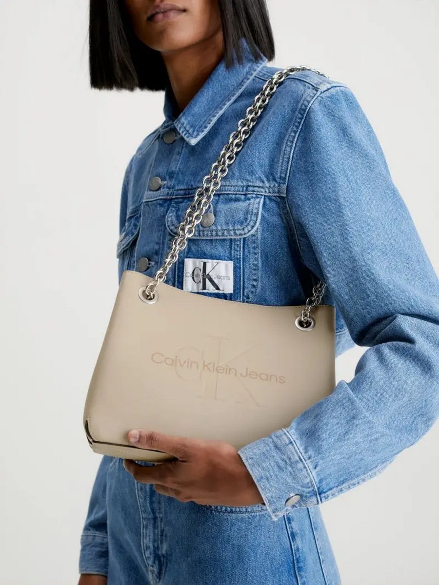 Γυναικεία Τσάντα Calvin Klein Shoulder Bag K60K607831-PBC Μπεζ