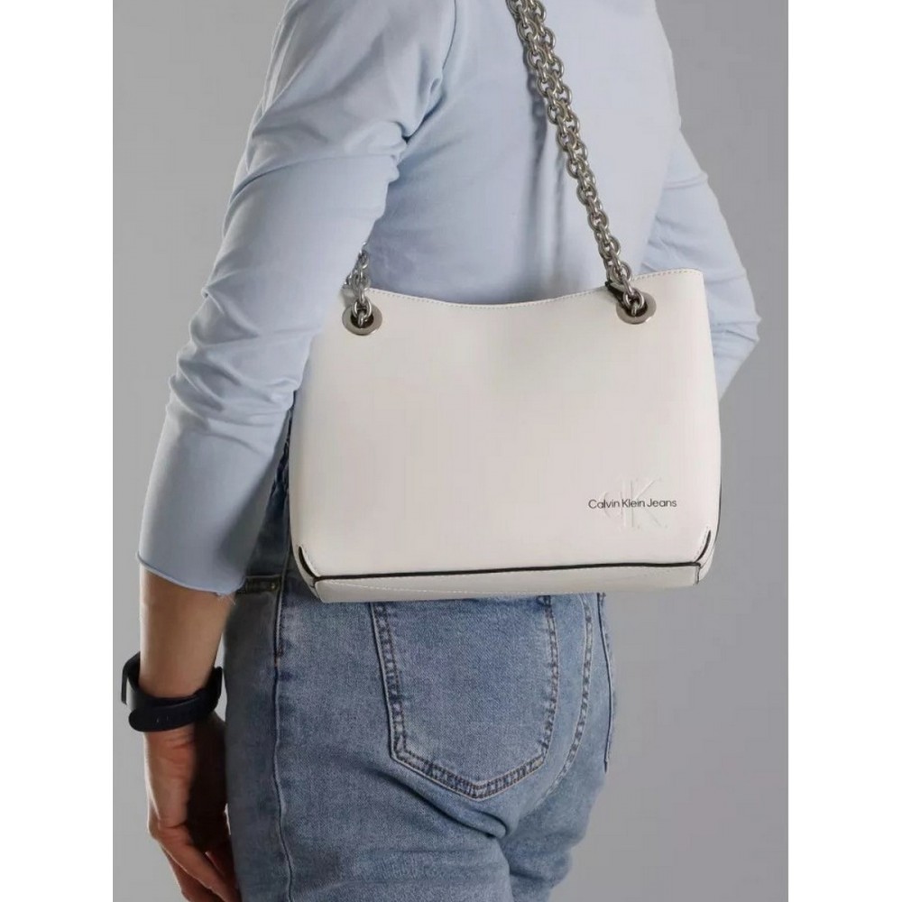 Γυναικεία Τσάντα Calvin Klein Sculpted Shoulder Bag K60K610565-YBH Ασπρη