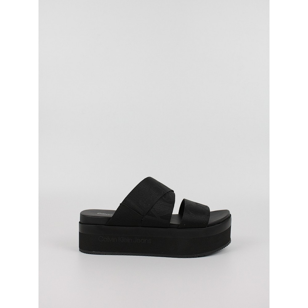 Γυναικεία Σανδάλια Calvin KLein Flatform Sandal Webbing YW0YW00966-BDS Μαύρο