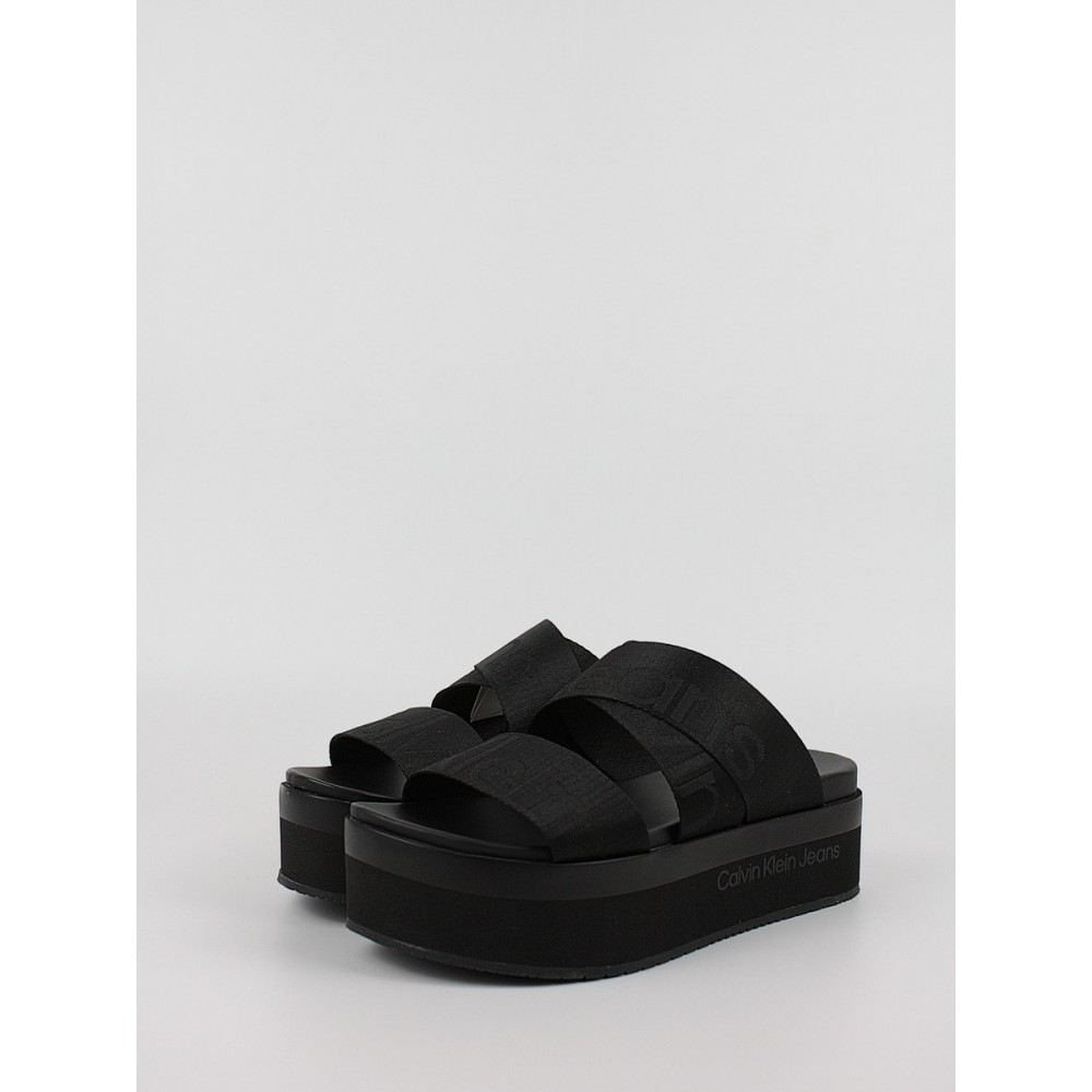 Γυναικεία Σανδάλια Calvin KLein Flatform Sandal Webbing YW0YW00966-BDS Μαύρο