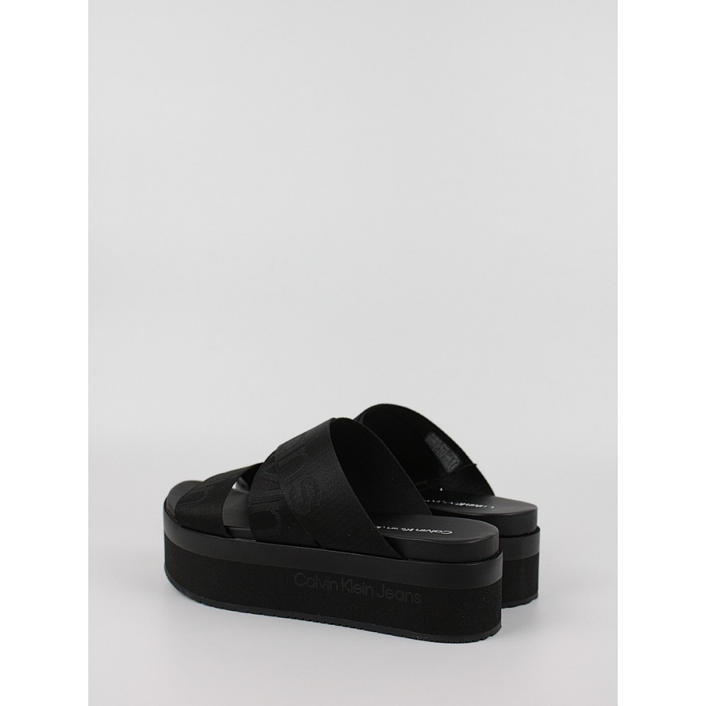 Γυναικεία Σανδάλια Calvin KLein Flatform Sandal Webbing YW0YW00966-BDS Μαύρο