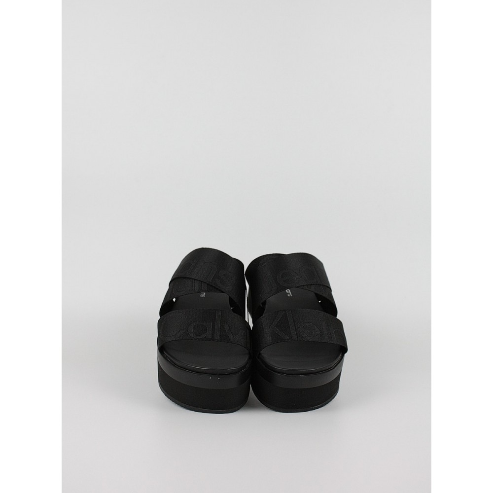 Women's Sandal Calvin KLein Flatform Sandal Webbing YW0YW00966-BDS Black