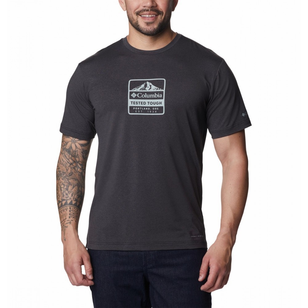 Men's Columbia Tech Trail™ Front Graphic SS Tee 2036545-011 Black Heather