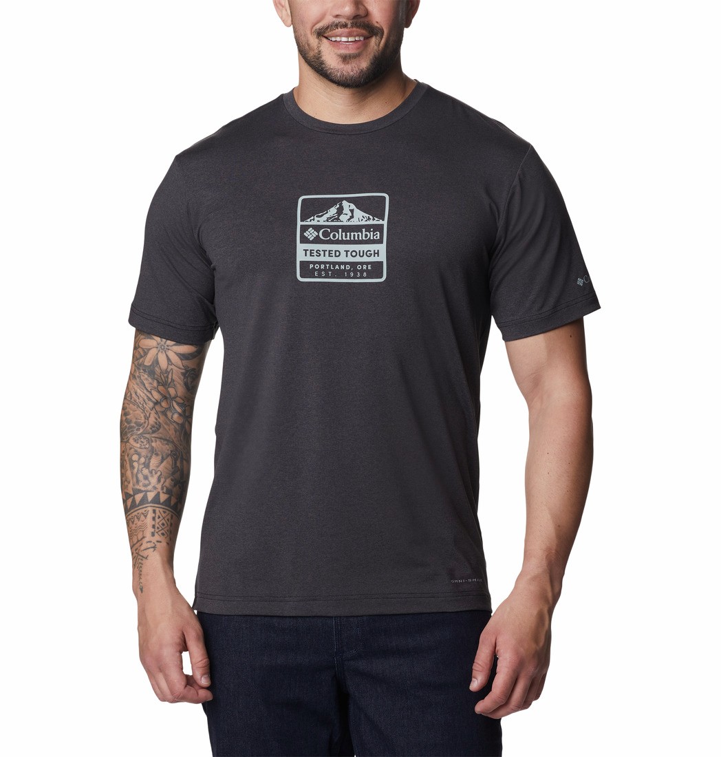 Men's Columbia Tech Trail™ Front Graphic SS Tee 2036545-011 Black Heather