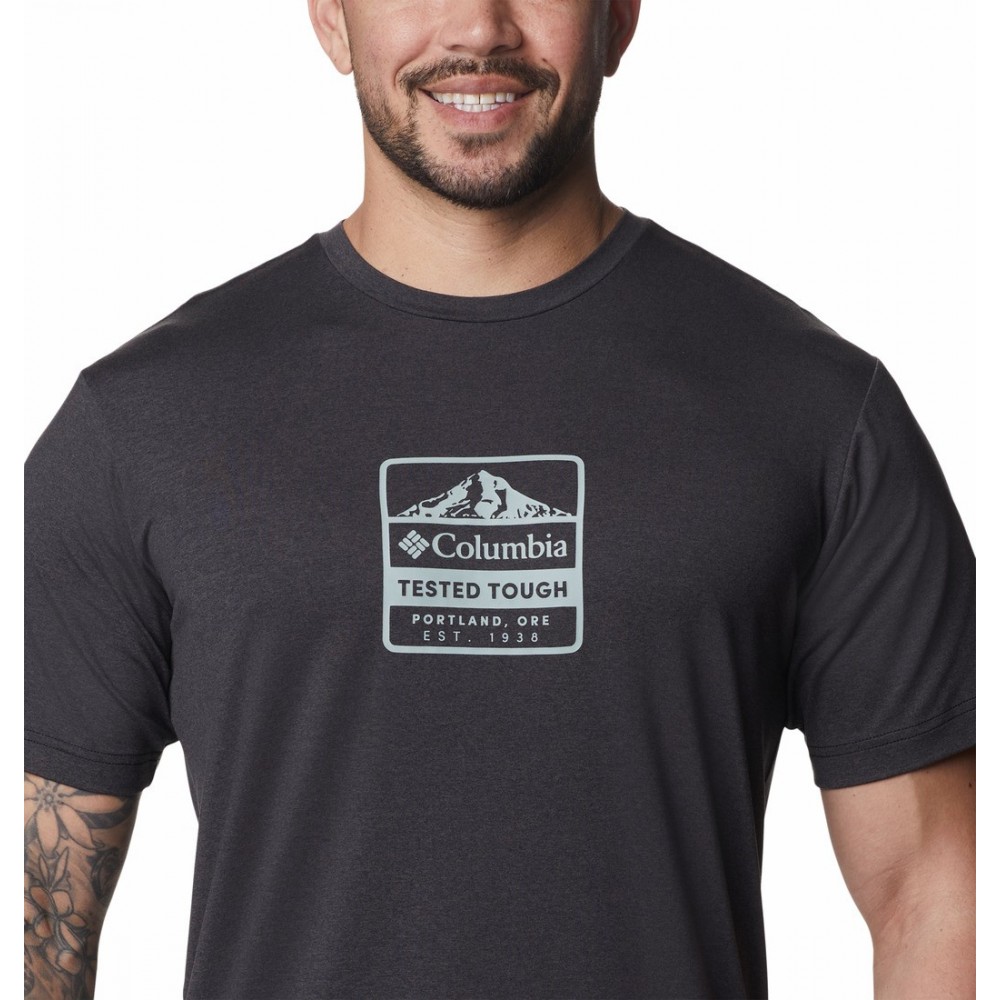 Men's Columbia Tech Trail™ Front Graphic SS Tee 2036545-011 Black Heather
