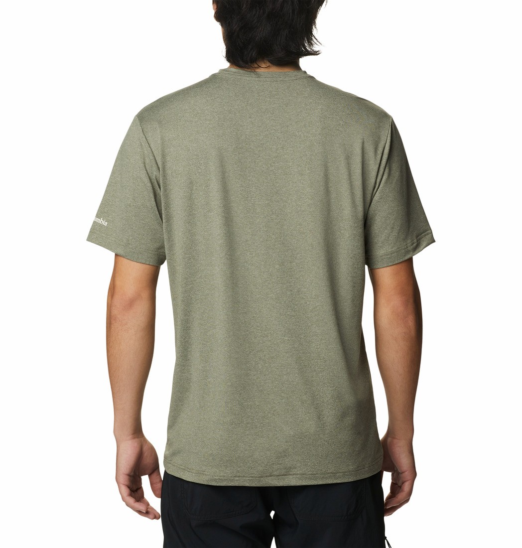 Men's Columbia Tech Trail™ Front Graphic SS Tee 2036545-011 Stone Green Heather