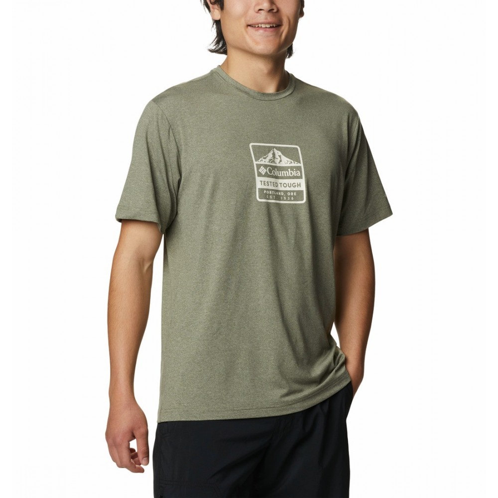 Ανδρική Μπλούζα Columbia Tech Trail™ Front Graphic SS Tee 2036545-397 Χακί Ανδρική Μπλούζα Columbia Tech Trail™ Front Graphic SS Tee 2036545-397 Χακί