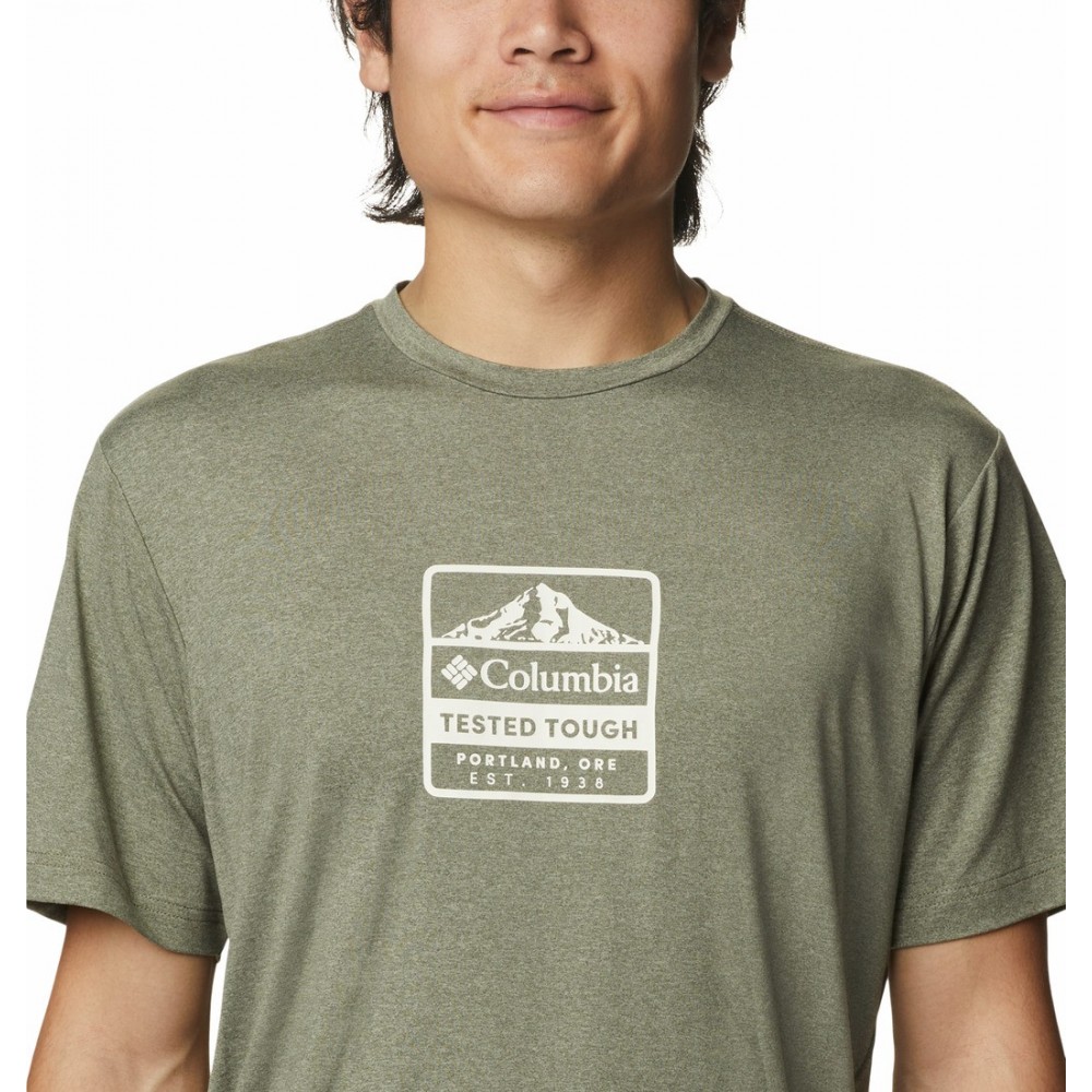 Ανδρική Μπλούζα Columbia Tech Trail™ Front Graphic SS Tee 2036545-397 Χακί Ανδρική Μπλούζα Columbia Tech Trail™ Front Graphic SS Tee 2036545-397 Χακί