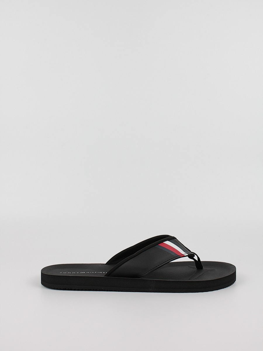 Ανδρική Σαγιονάρα Tommy Hilfiger Comfortable Padded Beach Sandal FM0FM04473-BDS Μαύρη