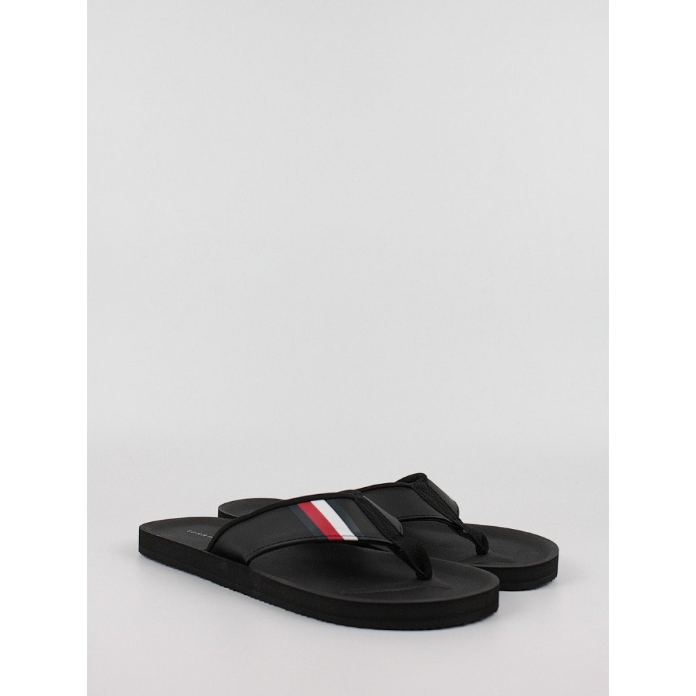 Ανδρική Σαγιονάρα Tommy Hilfiger Comfortable Padded Beach Sandal FM0FM04473-BDS Μαύρη