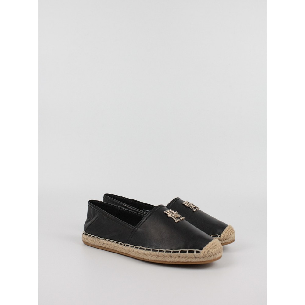 Γυναικεία Εσπανδρίγια Tommy Hilfiger Essential Leather Espadrille FW0FW07100-BDS Μαύρο