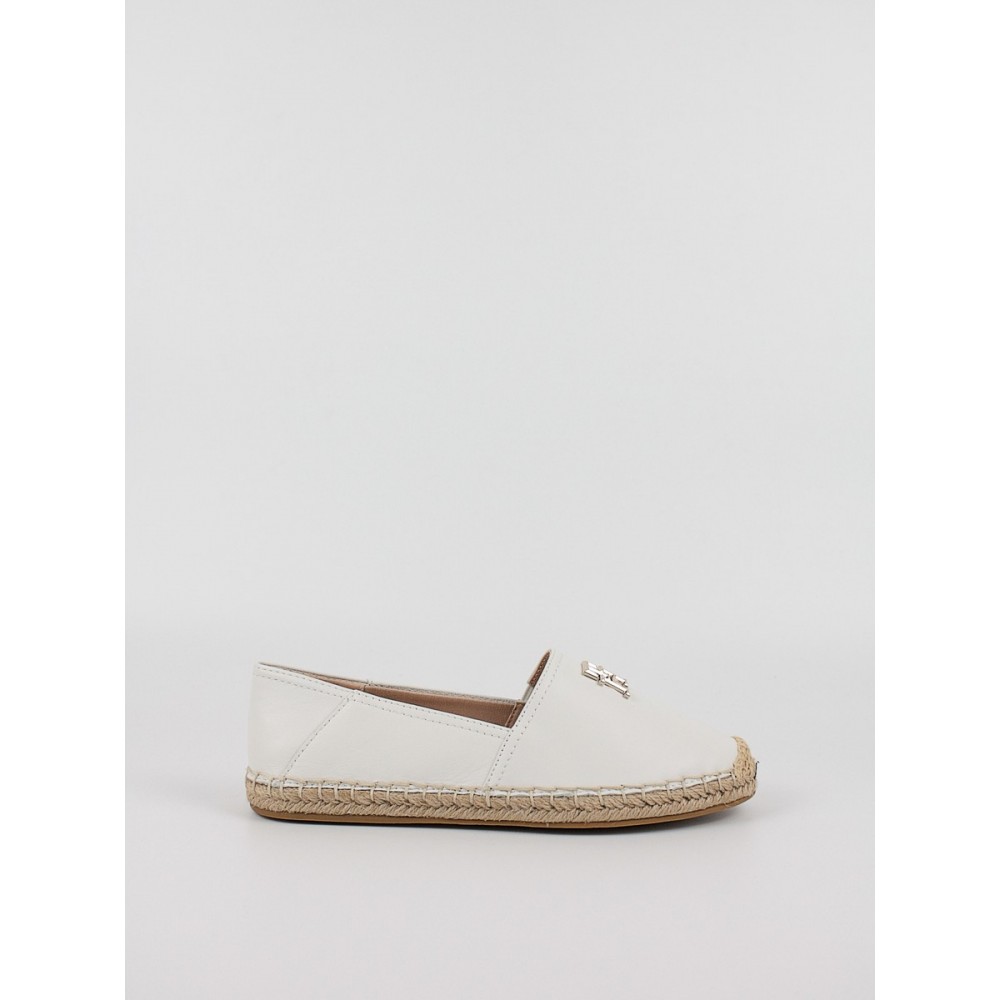 Γυναικεία Εσπανδρίγια Tommy Hilfiger Essential Leather Espadrille FW0FW07100-YBL Ασπρη