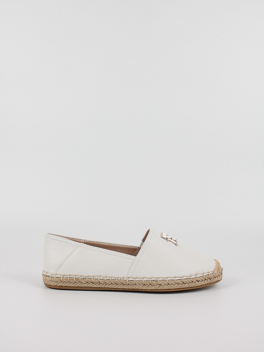 Γυναικεία Εσπανδρίγια Tommy Hilfiger Essential Leather Espadrille FW0FW07100-YBL Ασπρη