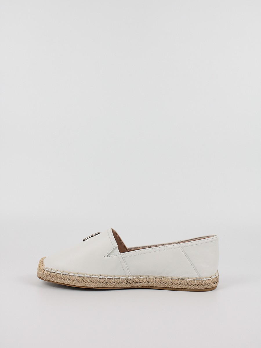 Women Espandrille Tommy Hilfiger Essential Leather Espadrille FW0FW07100-YBL White