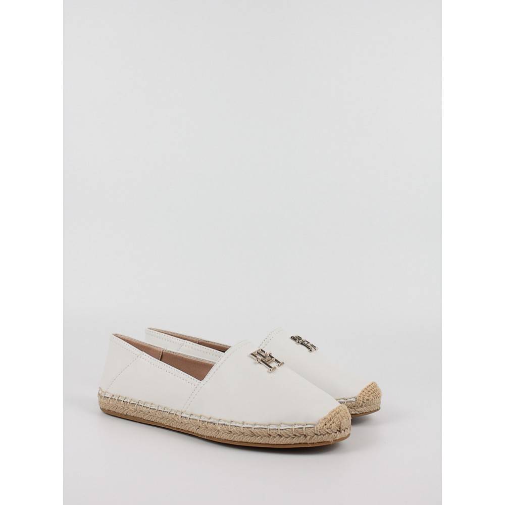 Γυναικεία Εσπανδρίγια Tommy Hilfiger Essential Leather Espadrille FW0FW07100-YBL Ασπρη