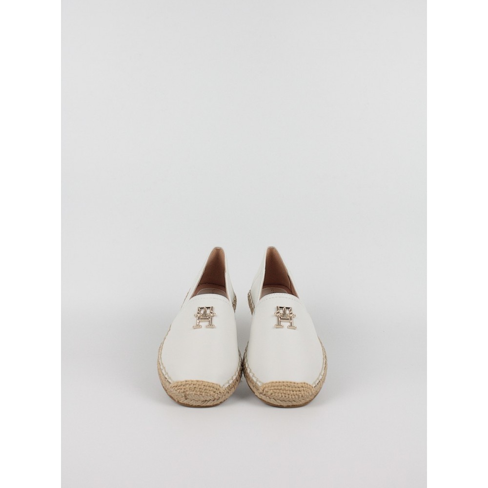 Women Espandrille Tommy Hilfiger Essential Leather Espadrille FW0FW07100-YBL White