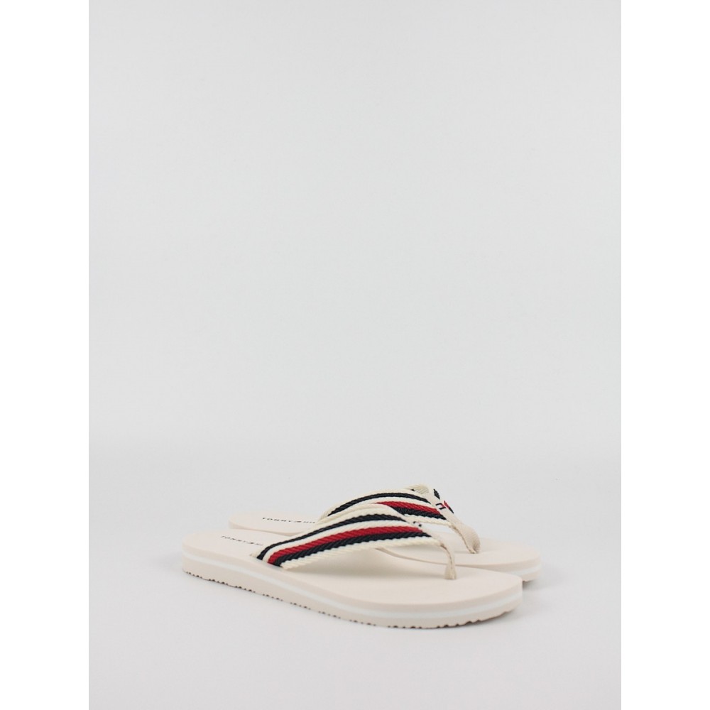 Women's Flip Flops Tommy Hilfiger Tommy Essential Comfort Sandal FW0FW07147-AF4 Feather White