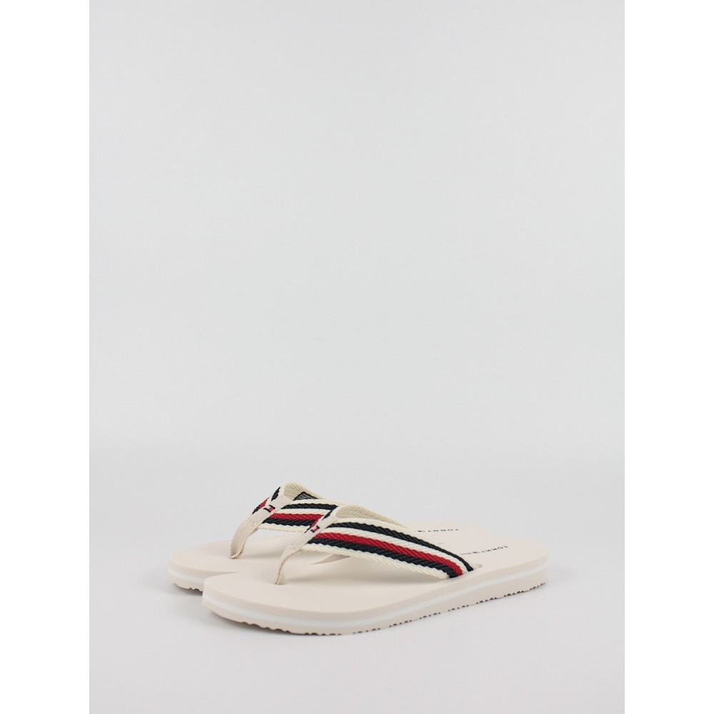 Women's Flip Flops Tommy Hilfiger Tommy Essential Comfort Sandal FW0FW07147-AF4 Feather White