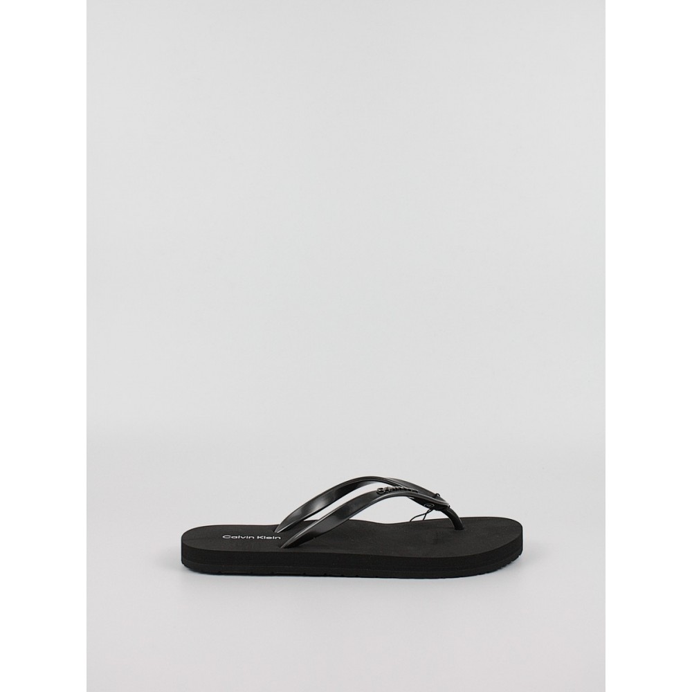 Γυναικεία Σαγιονάρα Calvin KLein Flip Flop Mtl HW0HW01530-BEH Μαύρο