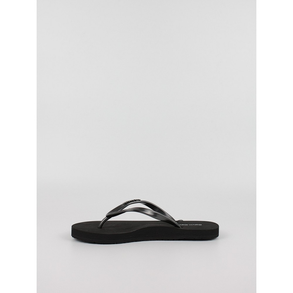 Γυναικεία Σαγιονάρα Calvin KLein Flip Flop Mtl HW0HW01530-BEH Μαύρο