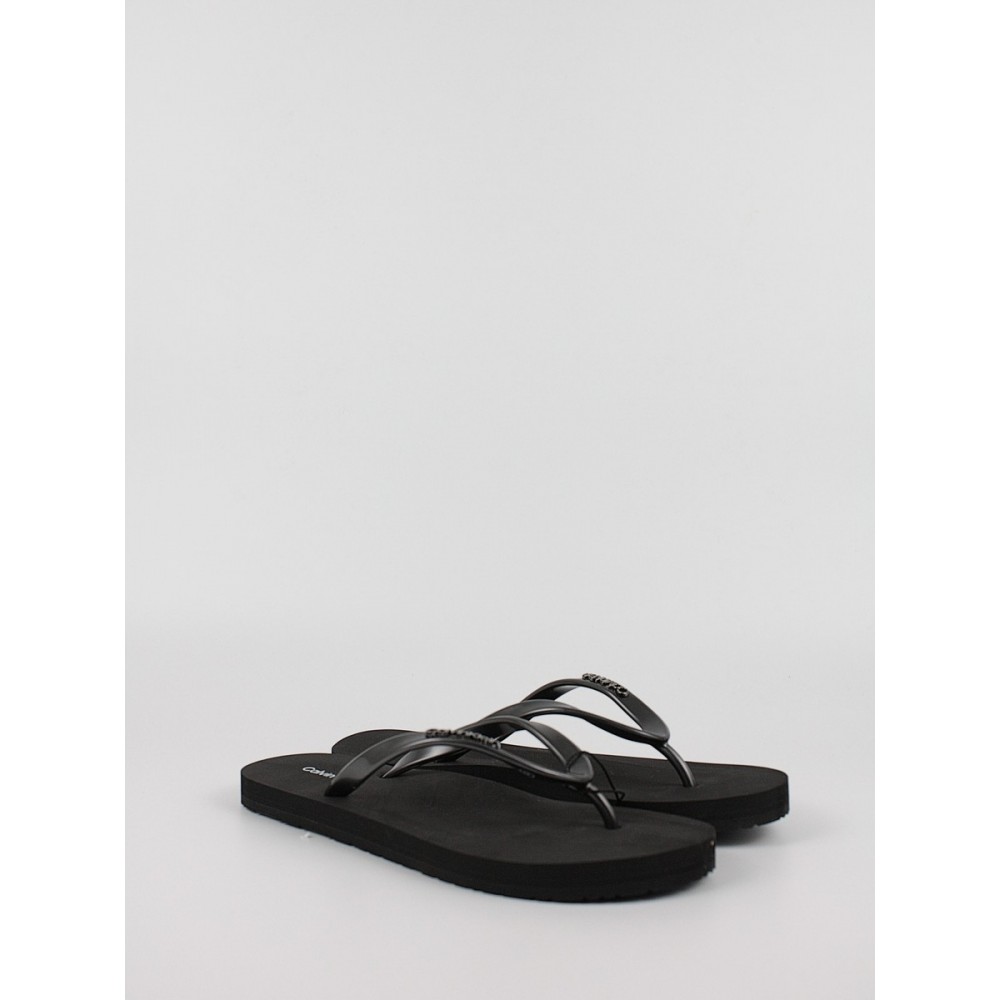 Γυναικεία Σαγιονάρα Calvin KLein Flip Flop Mtl HW0HW01530-BEH Μαύρο