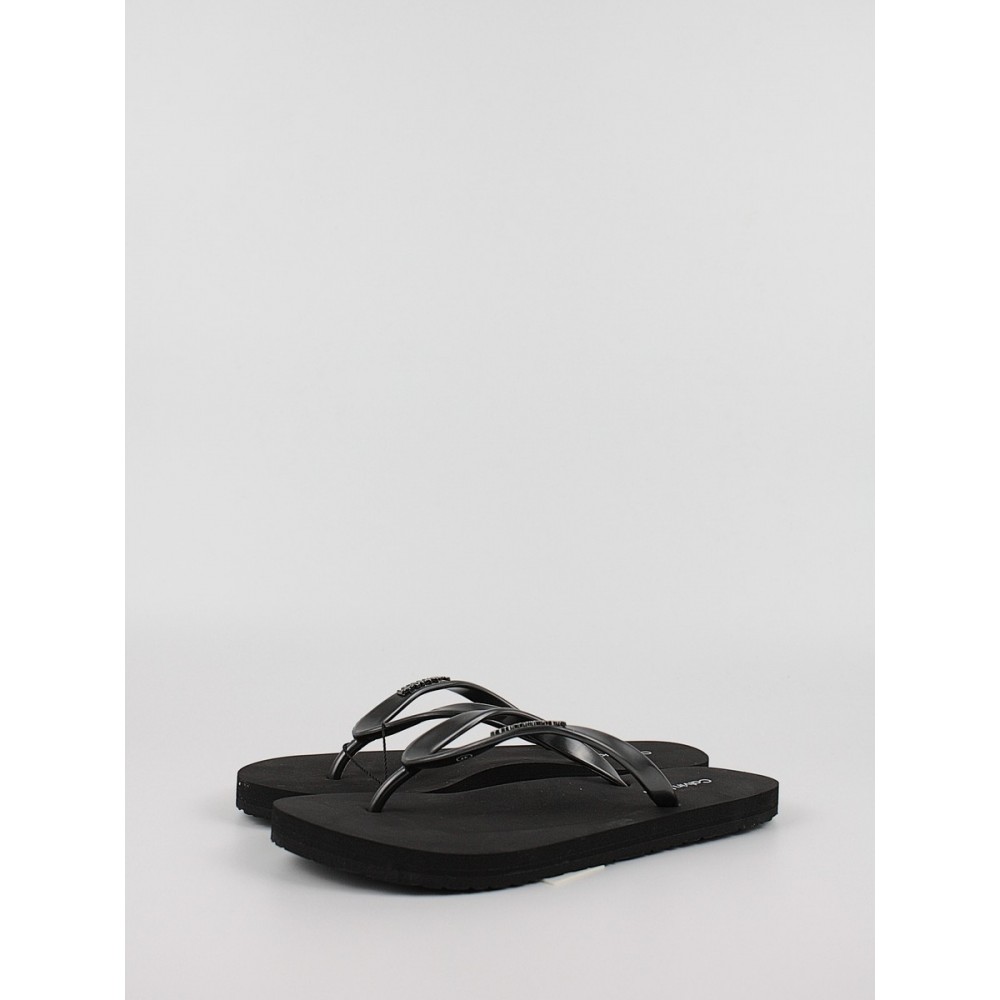 Γυναικεία Σαγιονάρα Calvin KLein Flip Flop Mtl HW0HW01530-BEH Μαύρο