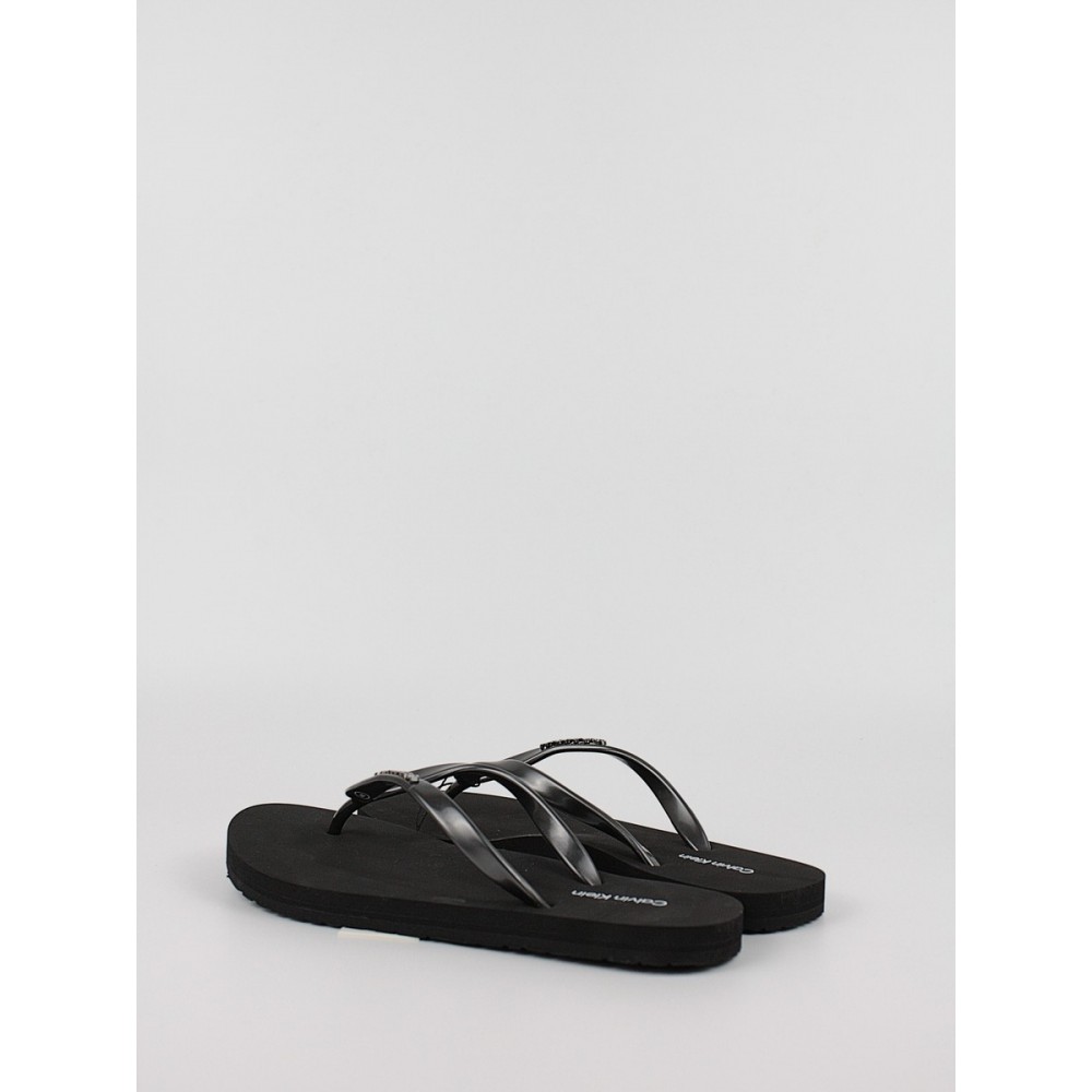 Γυναικεία Σαγιονάρα Calvin KLein Flip Flop Mtl HW0HW01530-BEH Μαύρο