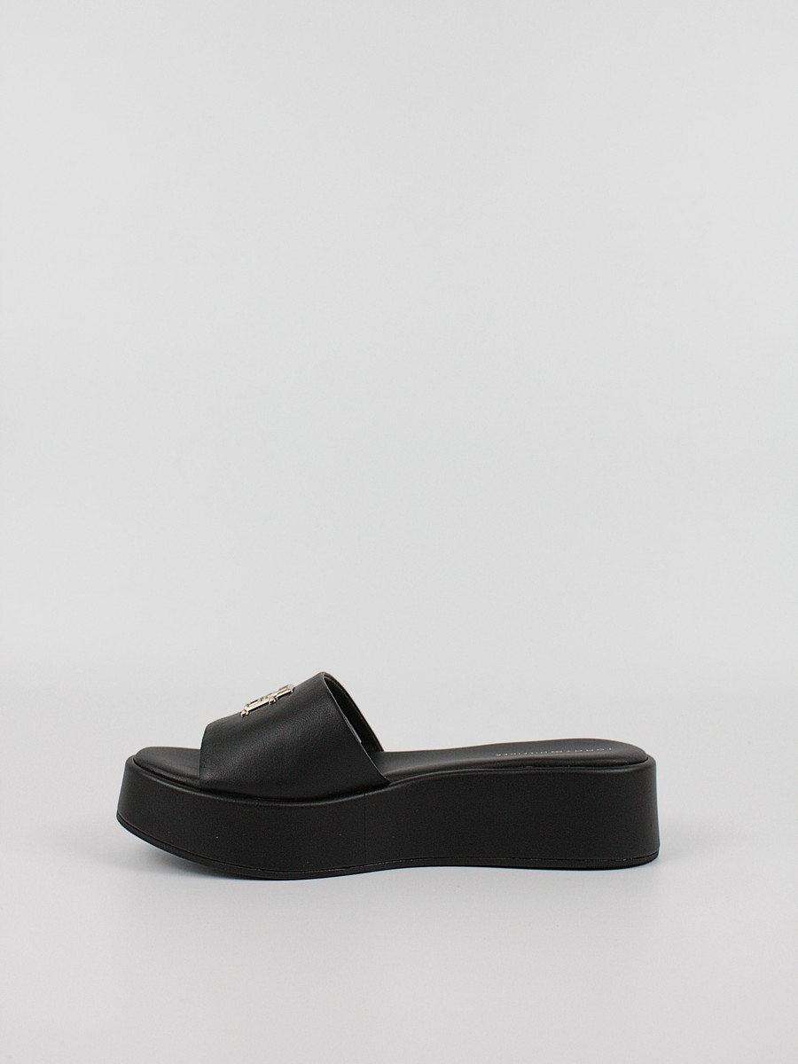 Γυναικεία Mules Tommy Hilfiger Th Slip On Sandal Flatform FW0FW07243-BDS Μαύρο