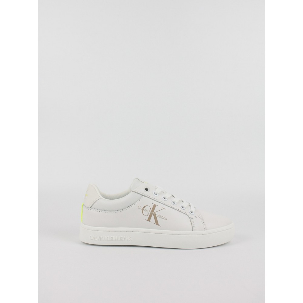 Γυναικεία Sneaker Calvin KLein Classic Cupsole Fluo Contrast Wn YW0YW00912-0LA Ασπρο