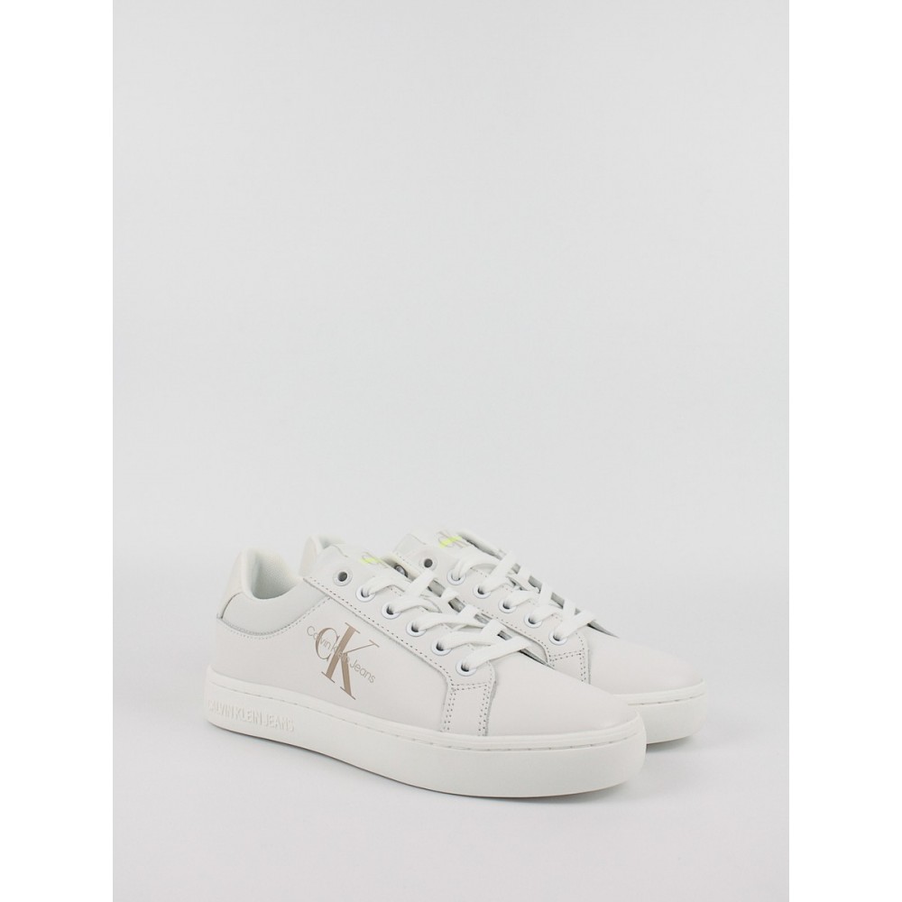 Γυναικεία Sneaker Calvin KLein Classic Cupsole Fluo Contrast Wn YW0YW00912-0LA Ασπρο